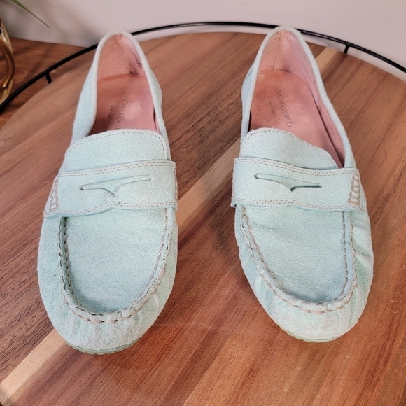 Cynthia Rowley Mint Green Suede Moccasin Driving Loafers Size 6.5 - Picture 10 of 17